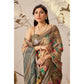 Beautiful Women's Faux Linen Printed Saree With Blouse Piece