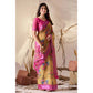 Beautiful Women's Faux Linen Printed Saree With Blouse Piece