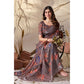 Beautiful Women's Faux Linen Printed Saree With Blouse Piece