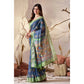 Beautiful Women's Faux Linen Printed Saree With Blouse Piece
