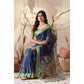 Beautiful Women's Faux Linen Printed Saree With Blouse Piece