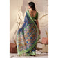 Beautiful Women's Faux Linen Printed Saree With Blouse Piece