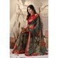 Beautiful Women's Faux Linen Printed Saree With Blouse Piece