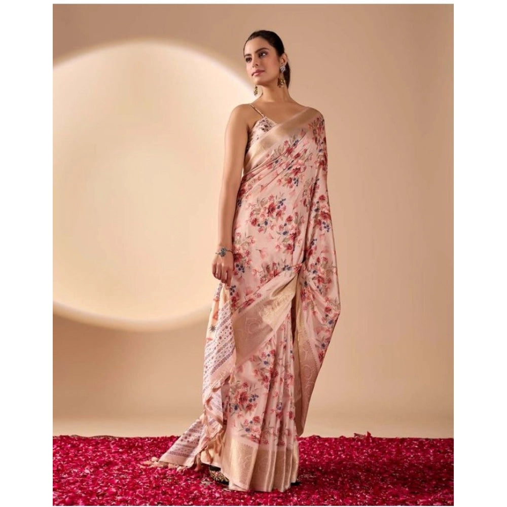 Stylish Women's Faux Banarasi Silk Woven Saree With Blouse Piece