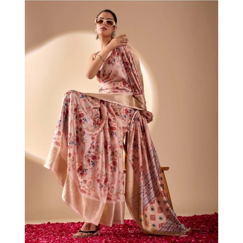 Stylish Women's Faux Banarasi Silk Woven Saree With Blouse Piece