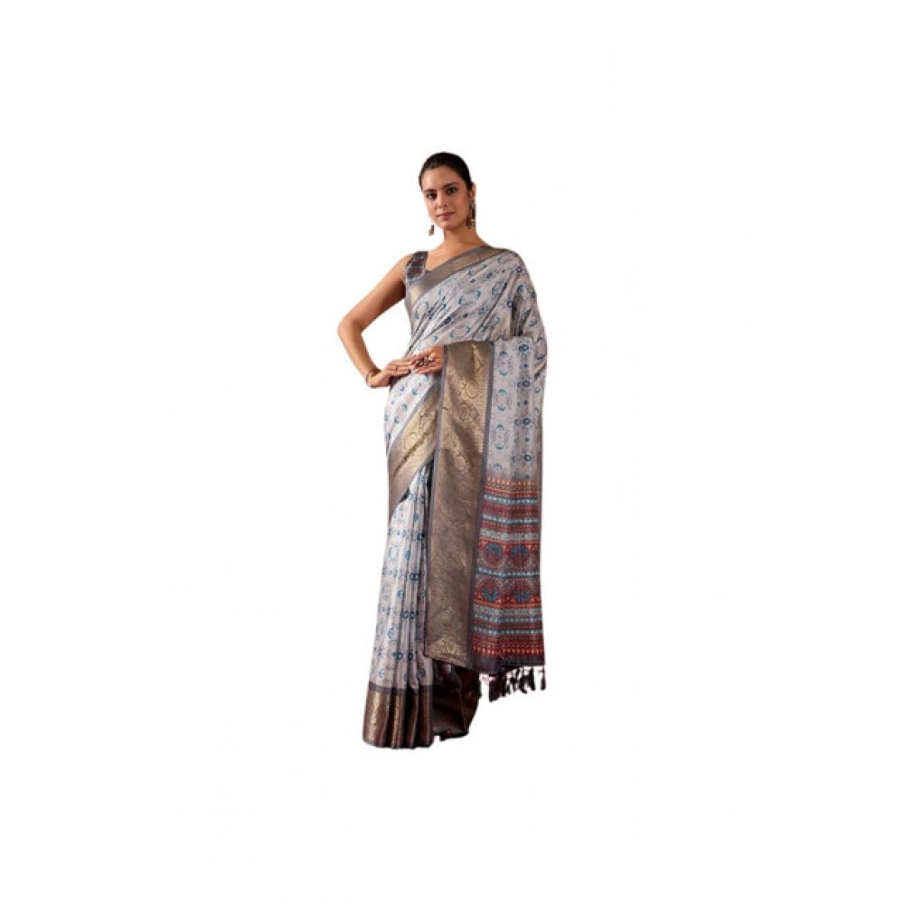 Stylish Women's Faux Art Silk Printed Saree With Blouse Piece