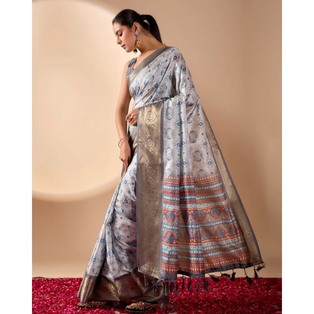 Stylish Women's Faux Art Silk Printed Saree With Blouse Piece