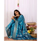 Stylish Women's Faux Banarasi Silk Woven Saree With Blouse Piece