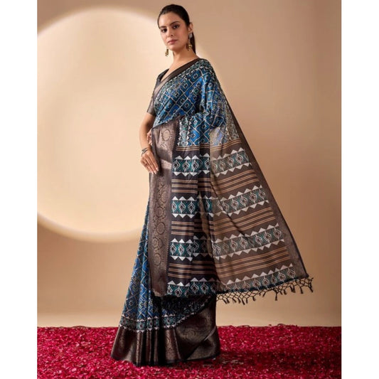 Sensational Women's Faux Art Silk Printed Saree With Blouse Piece