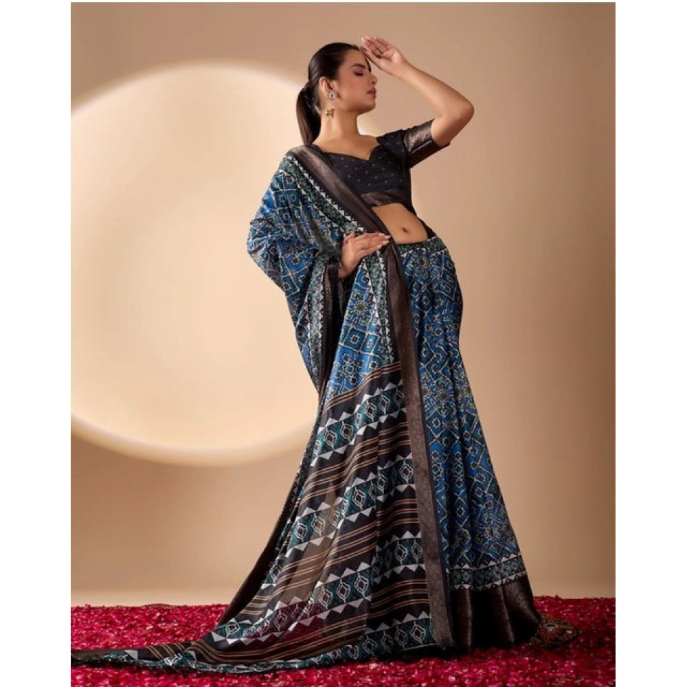 Sensational Women's Faux Art Silk Printed Saree With Blouse Piece