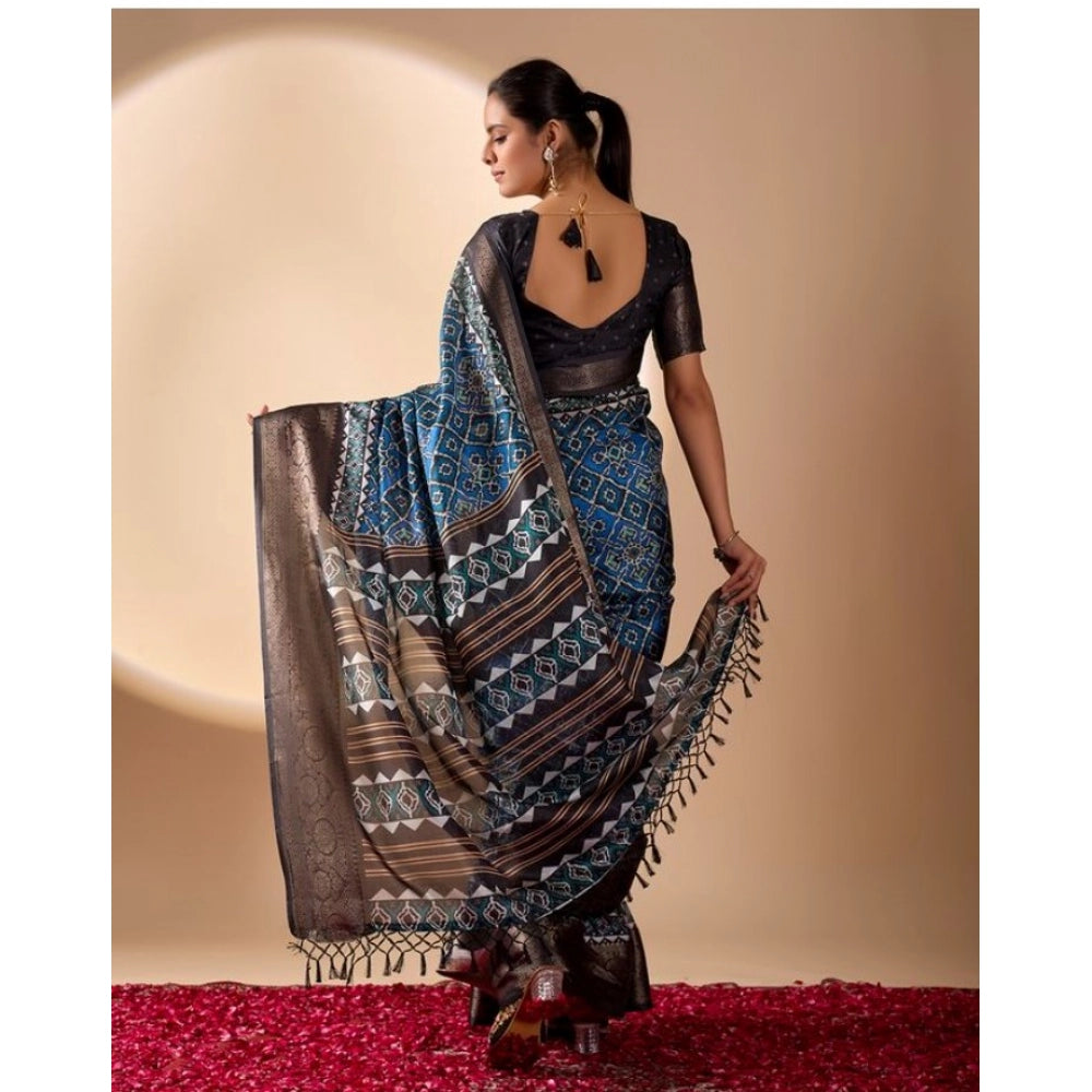 Sensational Women's Faux Art Silk Printed Saree With Blouse Piece