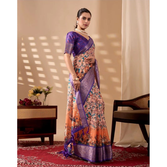 Sensational Women's Faux Silk Printed Saree With Blouse Piece