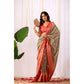 Sensational Women's Faux Silk Woven Saree With Blouse Piece