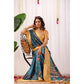 Sensational Women's Faux Banarasi Printed Saree With Blouse Piece