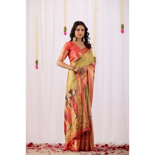 Sensational Women's Faux Silk Printed Saree With Blouse Piece