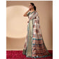 Sensational Women's Faux Silk Blend Printed Saree With Blouse Piece