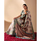Sensational Women's Faux Silk Blend Printed Saree With Blouse Piece