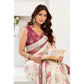 Voguish Women's Linen Cotton Printed Ready To Wear Saree With Blouse Piece