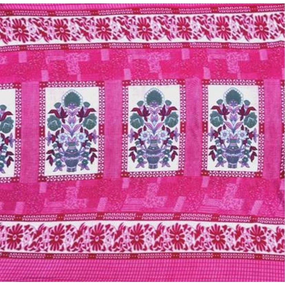 Amazing Fleece Floral Printed Double Polar Warm Bedsheet with 2 Pillow Cover