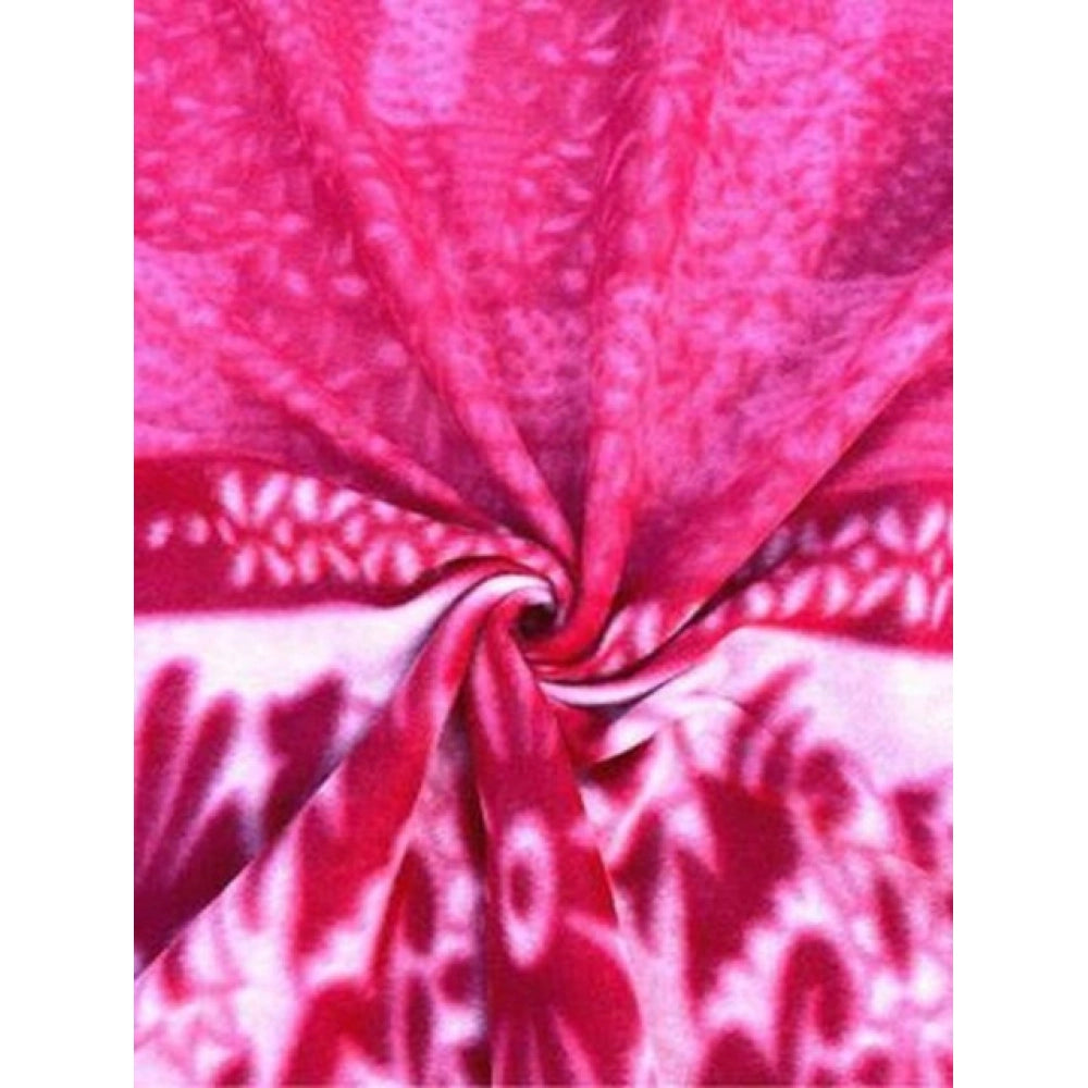 Amazing Fleece Floral Printed Double Polar Warm Bedsheet with 2 Pillow Cover