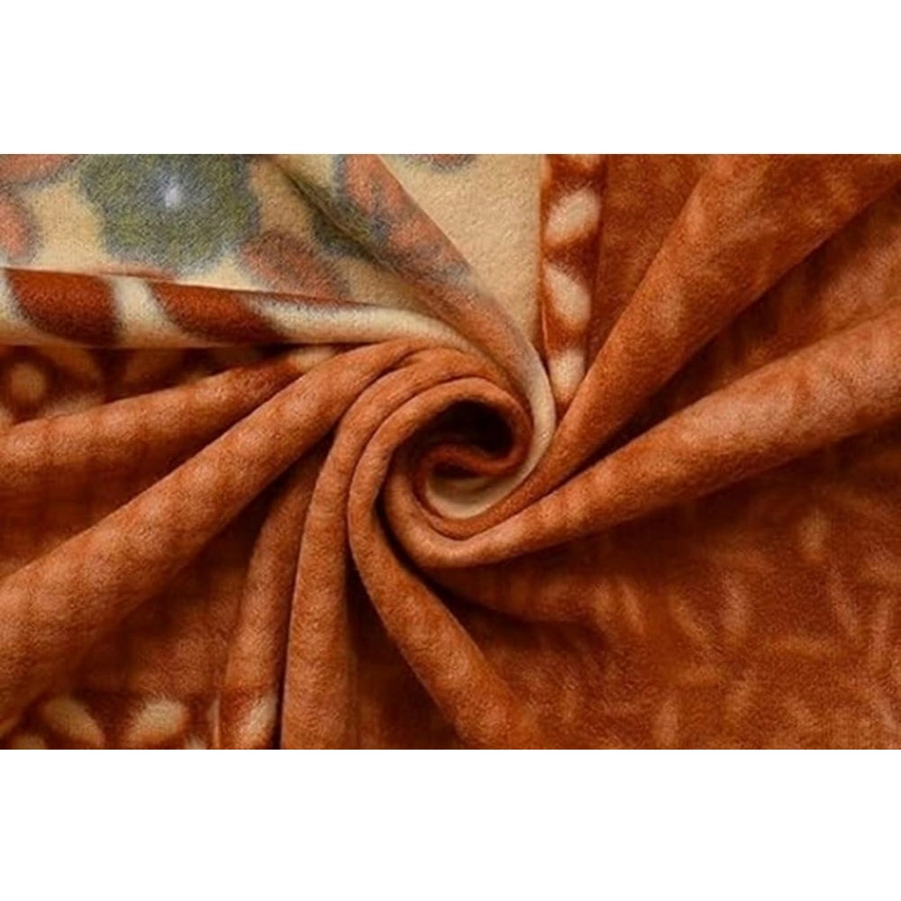 Amazing Fleece Floral Printed Double Polar Warm Bedsheet with 2 Pillow Cover