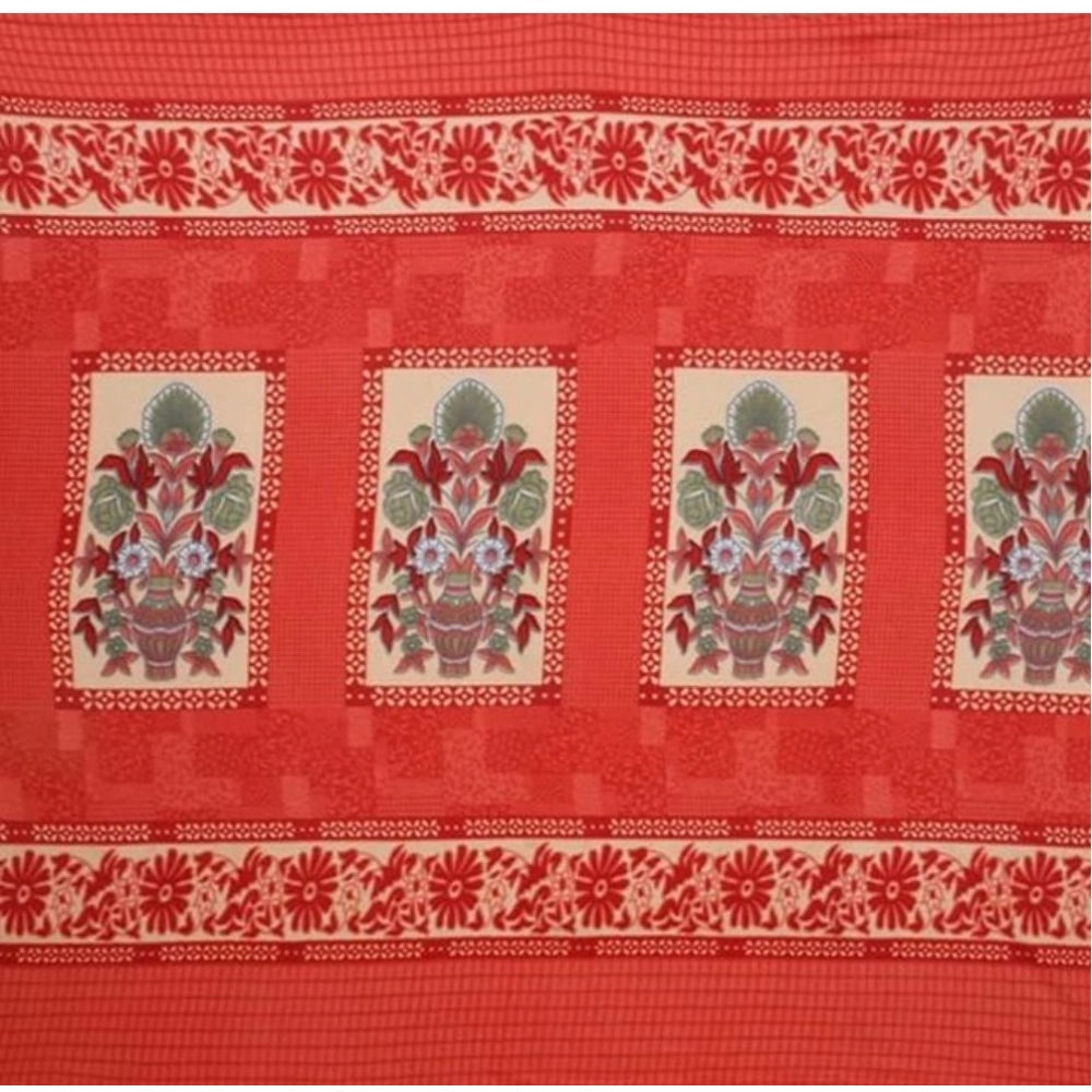 Amazing Fleece Floral Printed Double Polar Warm Bedsheet with 2 Pillow Cover