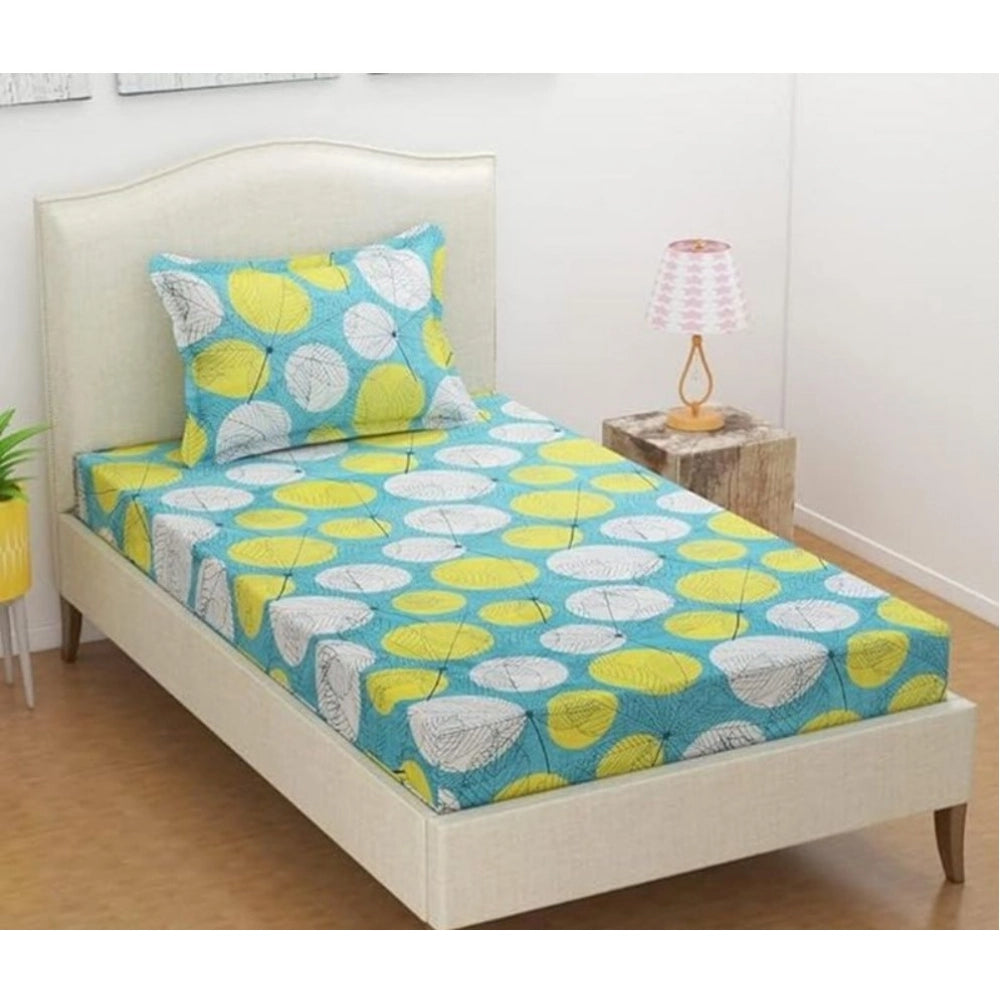 Magnificent Microfiber Floral Printed Single Bedsheet with 1 Pillow Cover