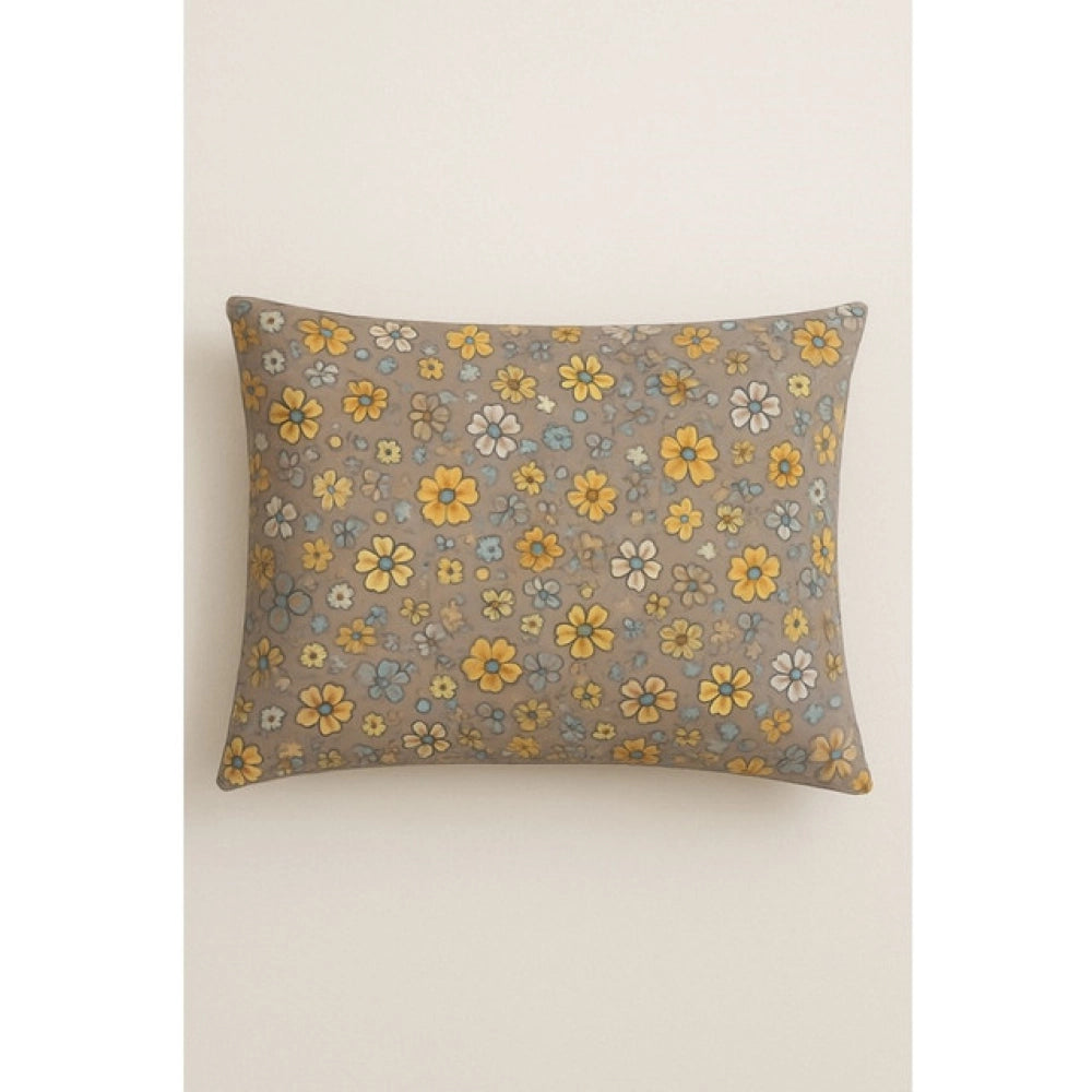Magnificent Microfiber Floral Printed Single Bedsheet with 1 Pillow Cover