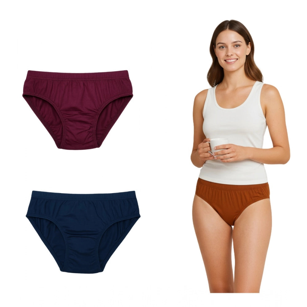 Modern Pack of 3 Women's Cotton Solid Hipster Panty