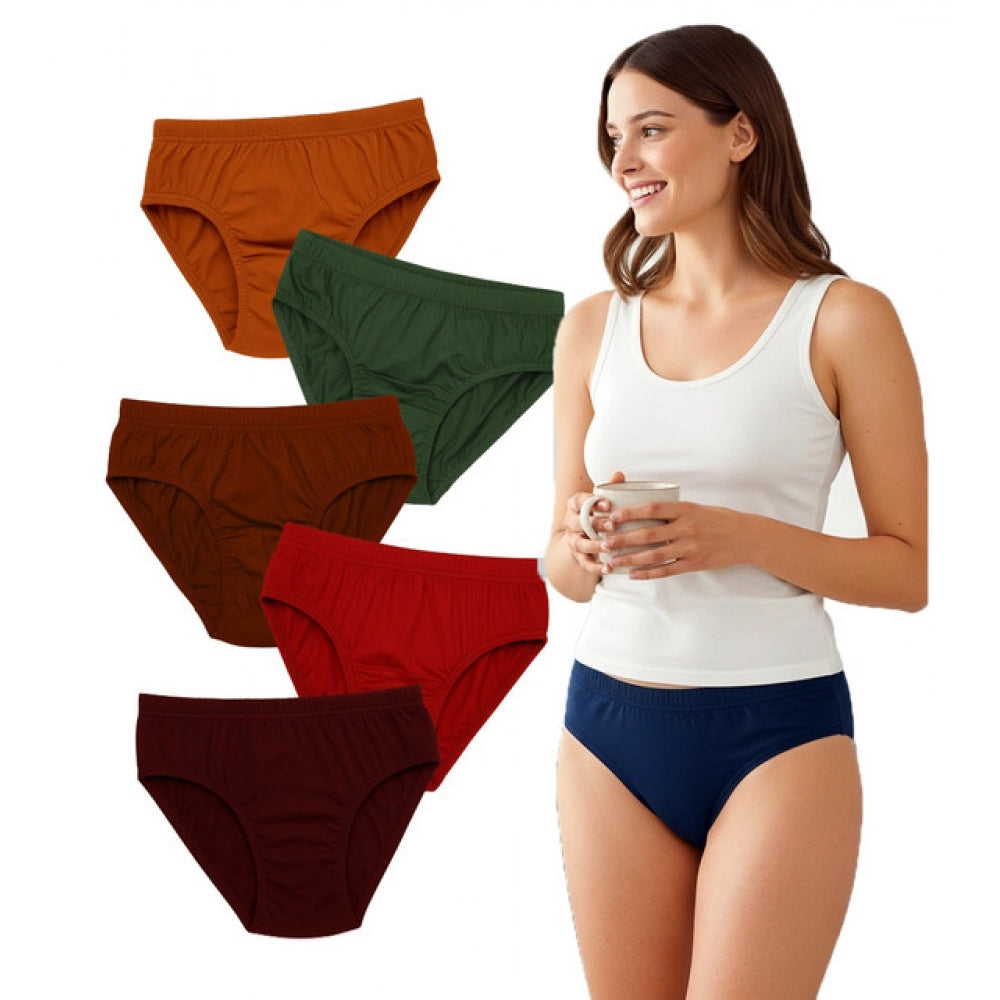 Modern Pack of 6 Women's Cotton Solid Hipster Panty
