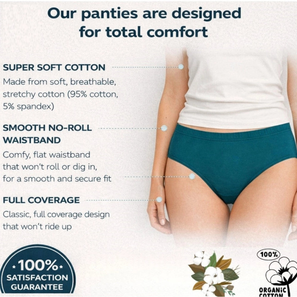 Modern Pack of 9 Women's Cotton Solid Hipster Panty