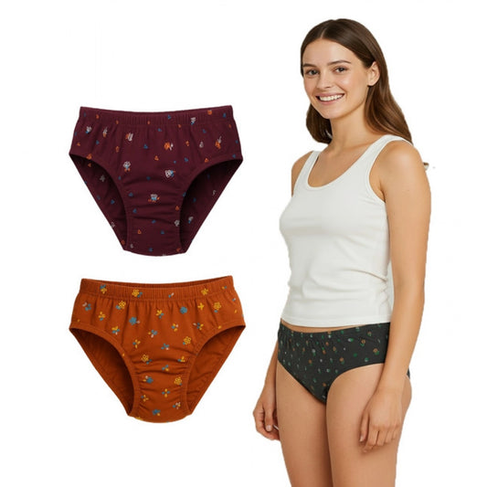 Modern Pack of 3 Women's Cotton Printed Hipster Panty