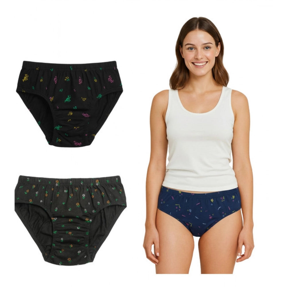 Modern Pack of 3 Women's Cotton Printed Hipster Panty