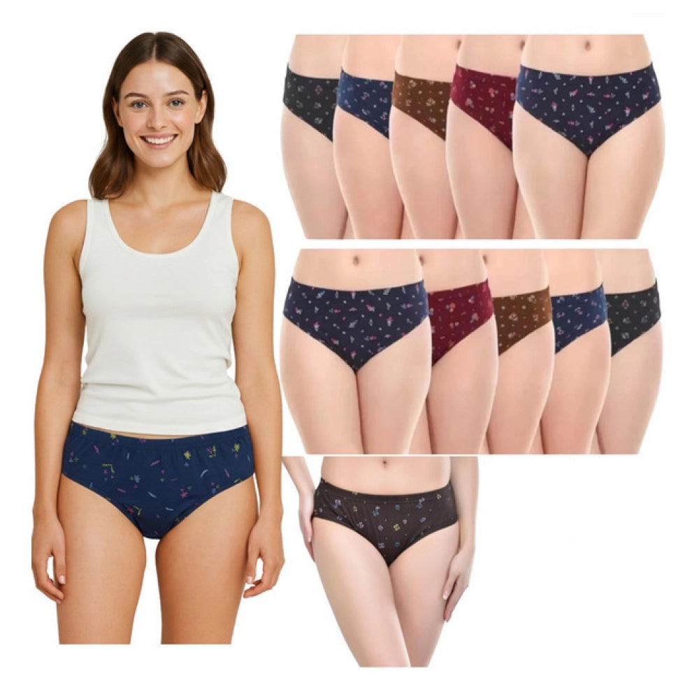 Modern Pack of 12 Women's Cotton Printed Hipster Panty