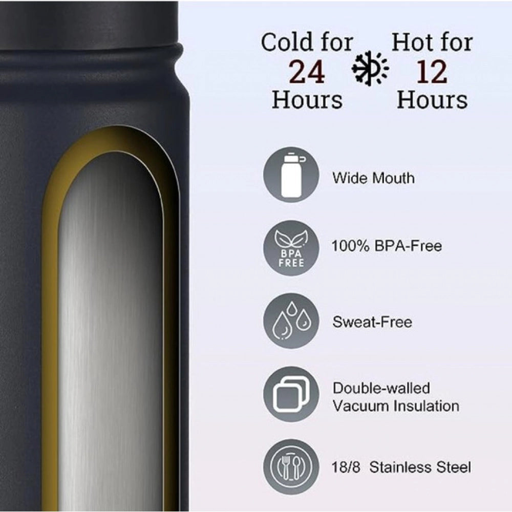 Royal 1000 Ml Double Wall Insulated Stainless Steel Water Bottle With Screw Lid