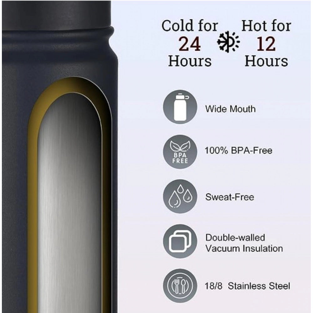 Royal 650 Ml Double Wall Insulated Stainless Steel Water Bottle With Flip Lid