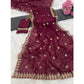 Facinating Women's Georgette Embroidered Saree With Blouse Piece
