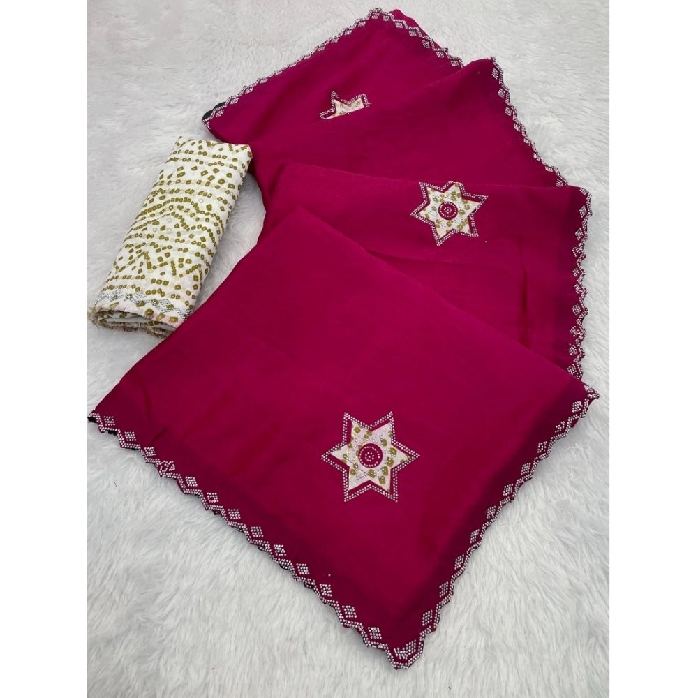 Astonishing Women's Chiffon Butti Dotted Saree With Blouse Piece