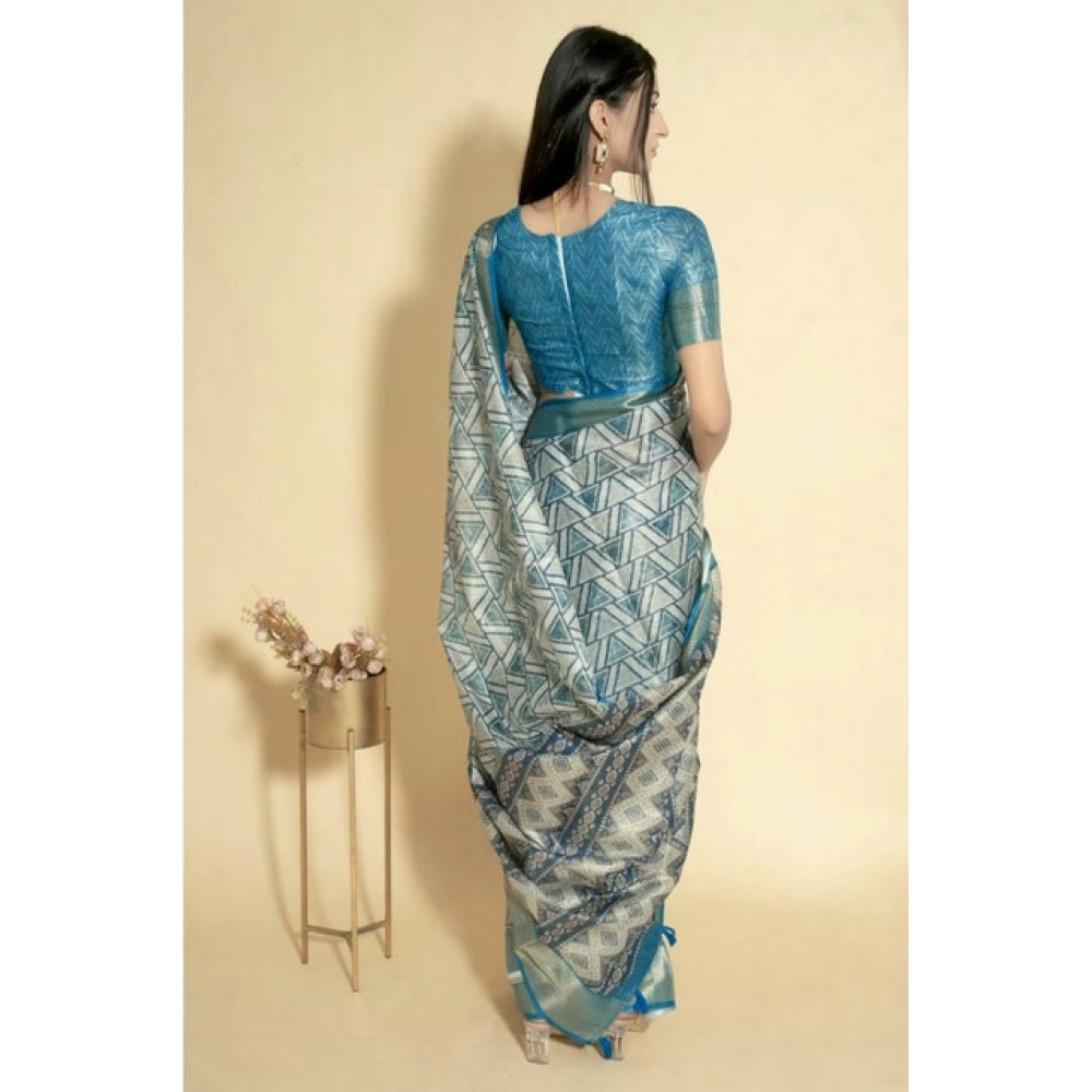 Tremendous Women's Polyester Printed Saree With Blouse Piece