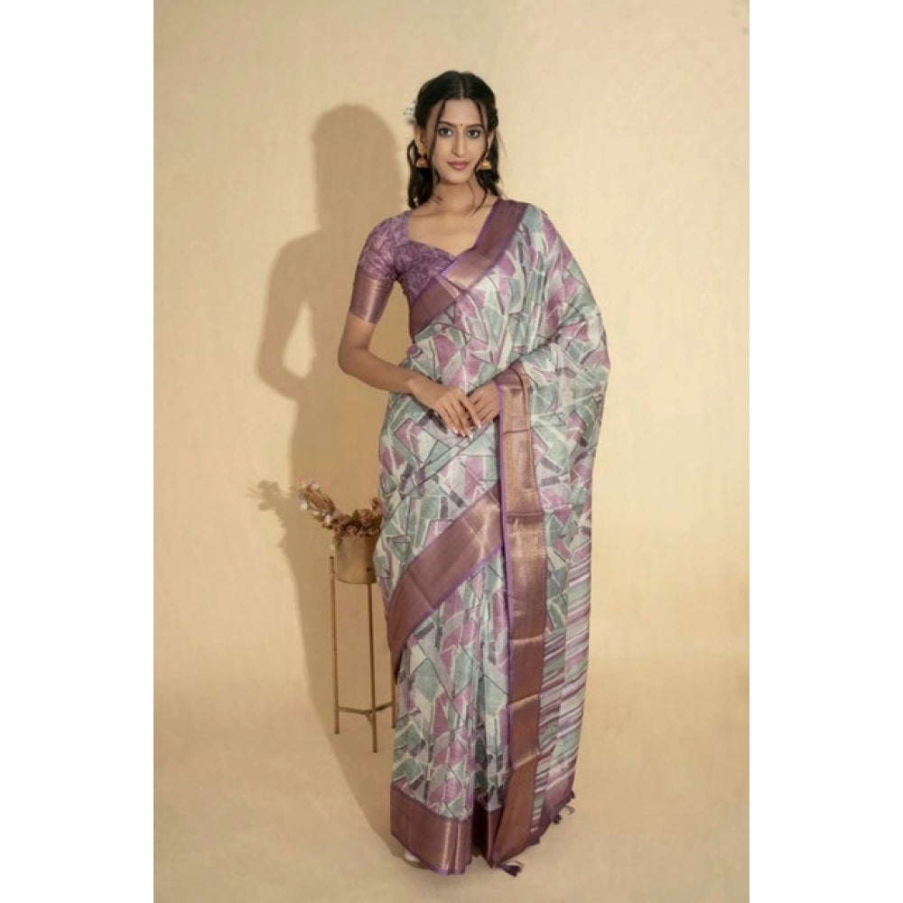 Tremendous Women's Polyester Printed Saree With Blouse Piece