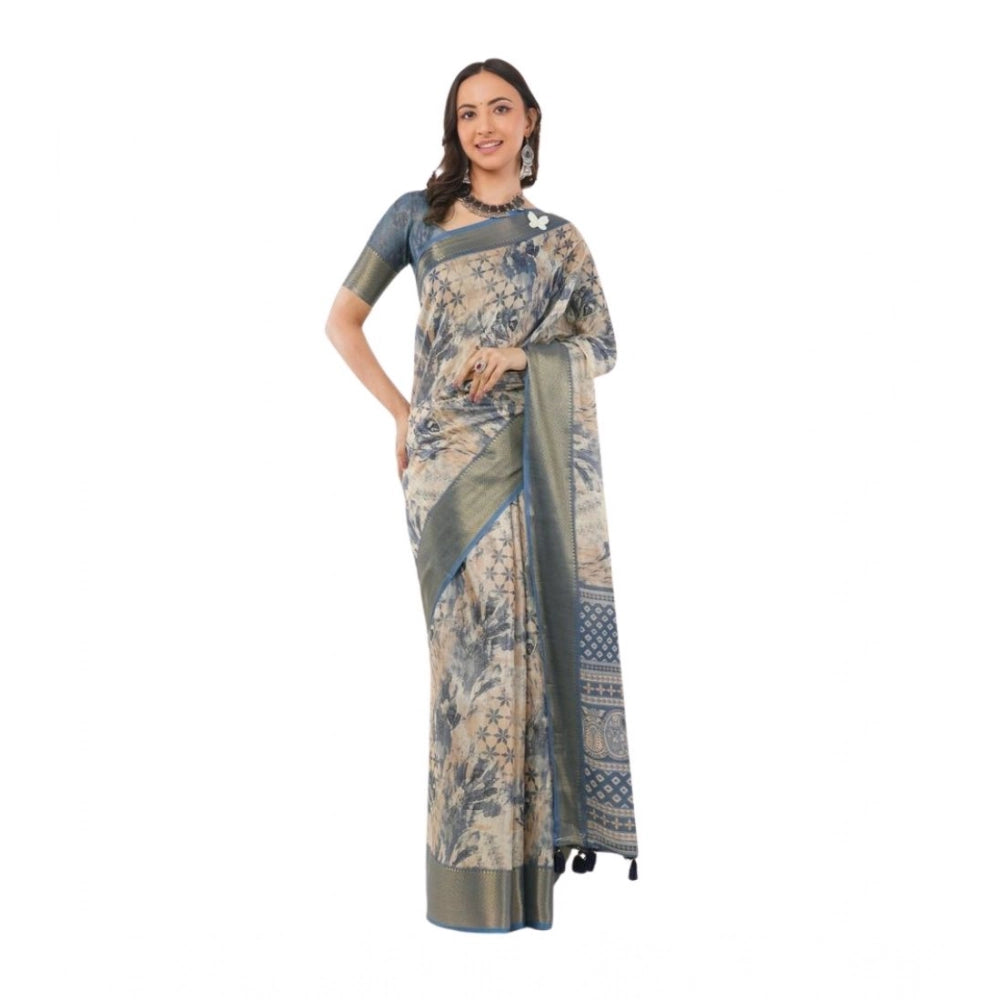 Tremendous Women's Polyester Printed Saree With Blouse Piece
