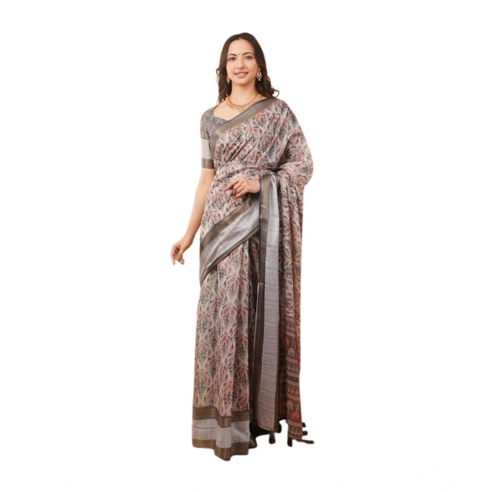 Tremendous Women's Polyester Printed Saree With Blouse Piece