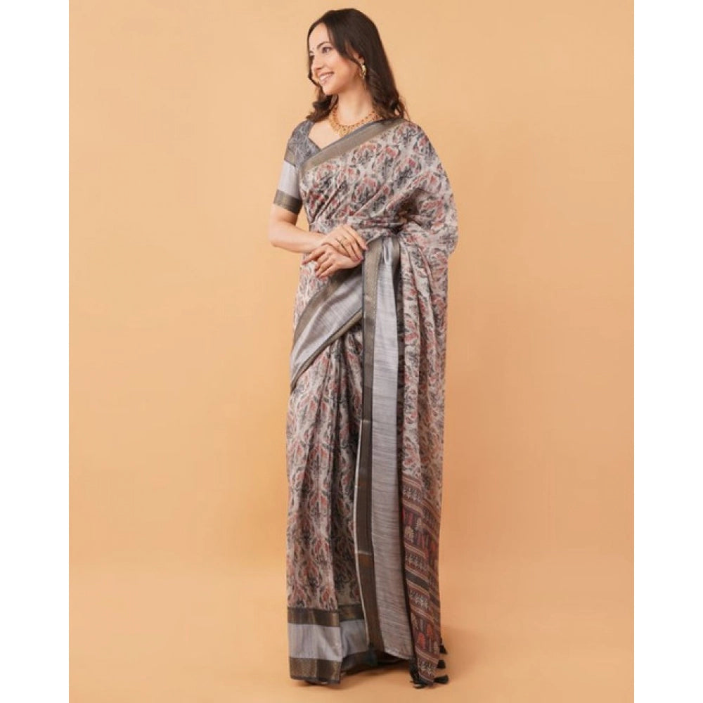 Tremendous Women's Polyester Printed Saree With Blouse Piece