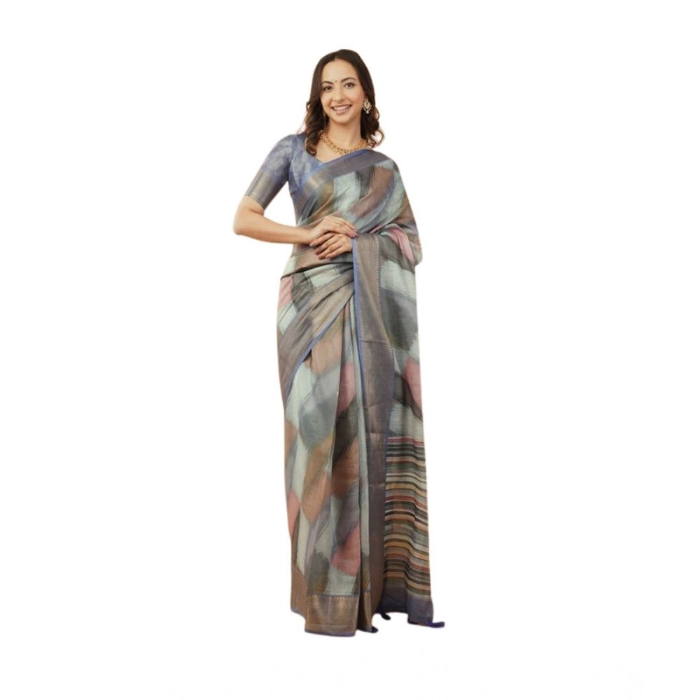 Tremendous Women's Polyester Printed Saree With Blouse Piece
