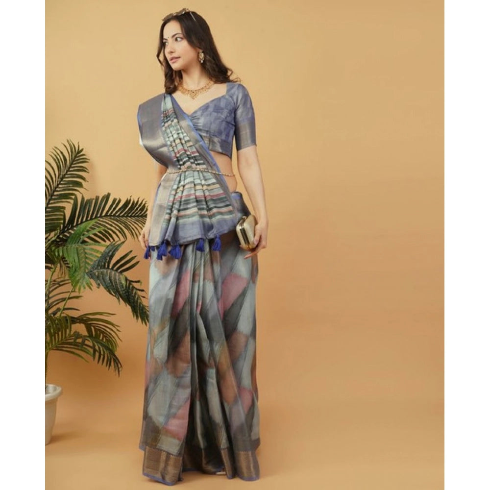 Tremendous Women's Polyester Printed Saree With Blouse Piece