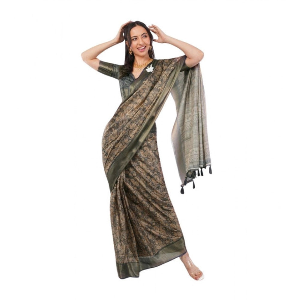 Incredible Women's Polyester Printed Ready To Wear Saree With Blouse Piece
