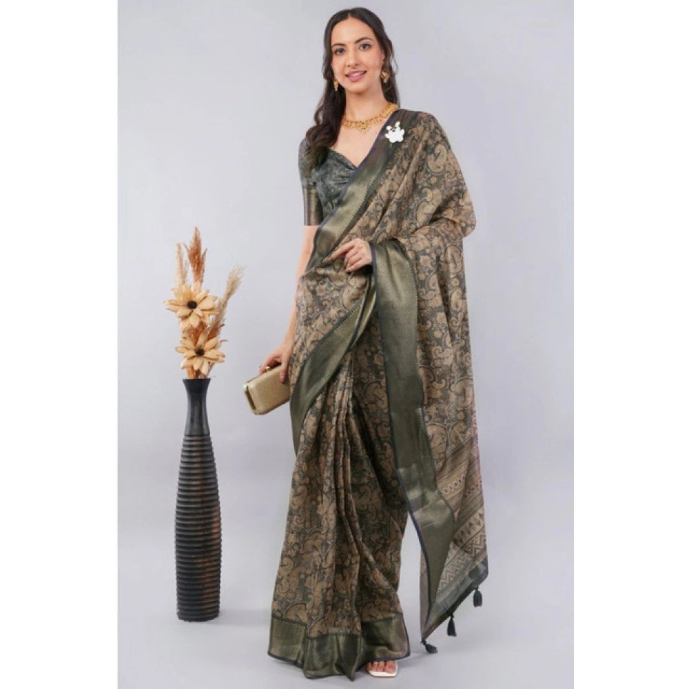 Incredible Women's Polyester Printed Ready To Wear Saree With Blouse Piece