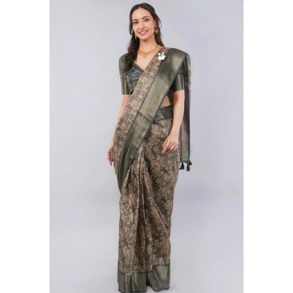 Incredible Women's Polyester Printed Ready To Wear Saree With Blouse Piece