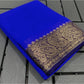 Sophisticated Women's Crepe Chit Pallu Solid Saree With Blouse Piece