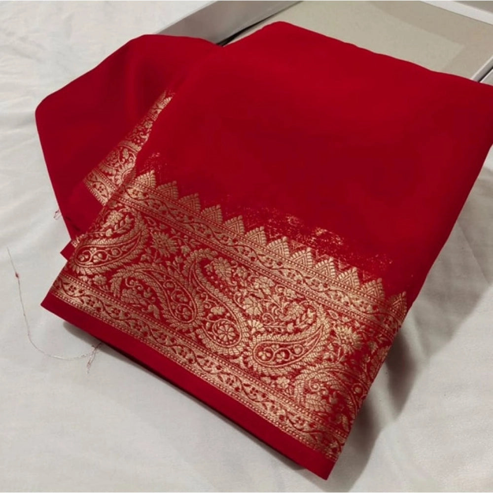 Sophisticated Women's Crepe Chit Pallu Solid Saree With Blouse Piece